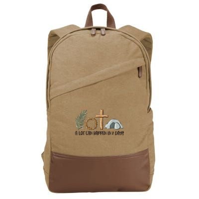 Christian Faith Happy Easter Day A Lot Can Happen In 7 Days Cotton Canvas Backpack