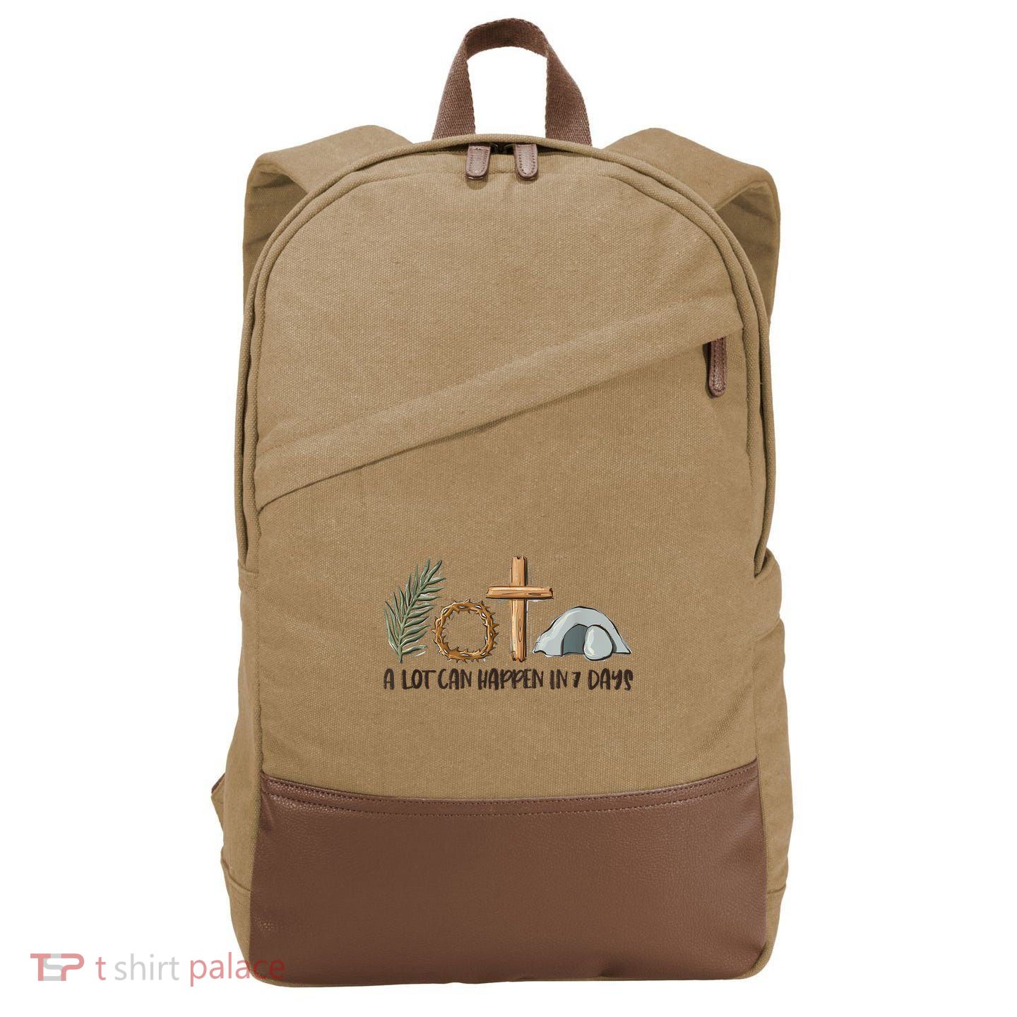 Christian Faith Happy Easter Day A Lot Can Happen In 7 Days Cotton Canvas Backpack