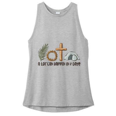 Christian Faith Happy Easter Day A Lot Can Happen In 7 Days Ladies PosiCharge Tri-Blend Wicking Tank