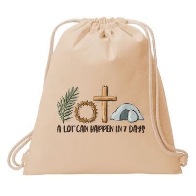 Christian Faith Happy Easter Day A Lot Can Happen In 7 Days Drawstring Bag