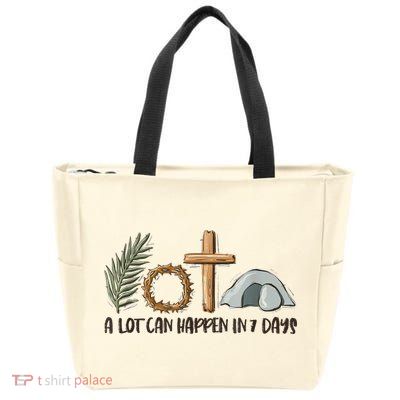 Christian Faith Happy Easter Day A Lot Can Happen In 7 Days Zip Tote Bag