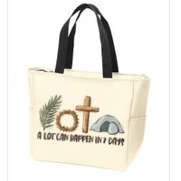 Christian Faith Happy Easter Day A Lot Can Happen In 7 Days Zip Tote Bag