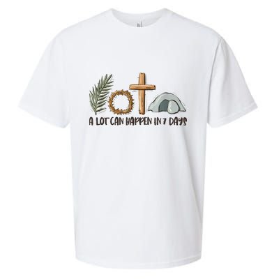 Christian Faith Happy Easter Day A Lot Can Happen In 7 Days Sueded Cloud Jersey T-Shirt