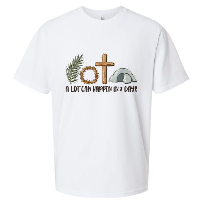 Christian Faith Happy Easter Day A Lot Can Happen In 7 Days Sueded Cloud Jersey T-Shirt