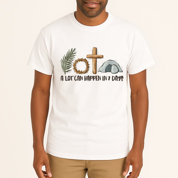 Christian Faith Happy Easter Day A Lot Can Happen In 7 Days Tall T-Shirt