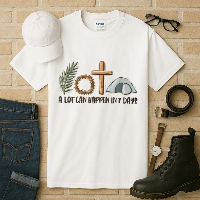 Christian Faith Happy Easter Day A Lot Can Happen In 7 Days Tall T-Shirt