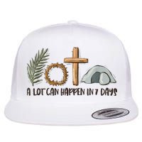 Christian Faith Happy Easter Day A Lot Can Happen In 7 Days Flat Bill Trucker Hat