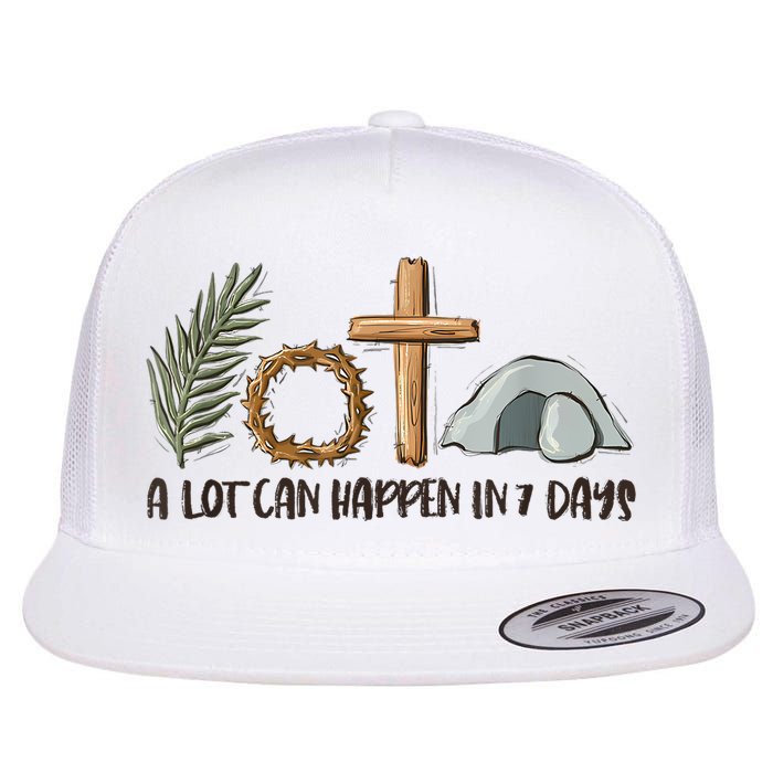 Christian Faith Happy Easter Day A Lot Can Happen In 7 Days Flat Bill Trucker Hat