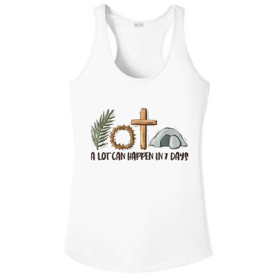 Christian Faith Happy Easter Day A Lot Can Happen In 7 Days Ladies PosiCharge Competitor Racerback Tank