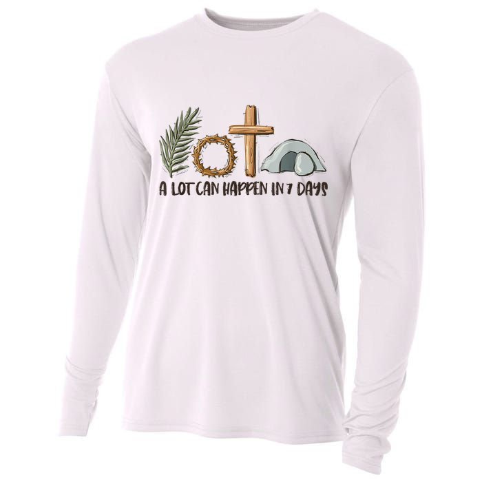 Christian Faith Happy Easter Day A Lot Can Happen In 7 Days Cooling Performance Long Sleeve Crew