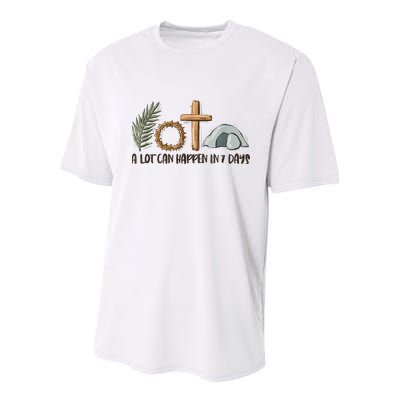 Christian Faith Happy Easter Day A Lot Can Happen In 7 Days Youth Performance Sprint T-Shirt