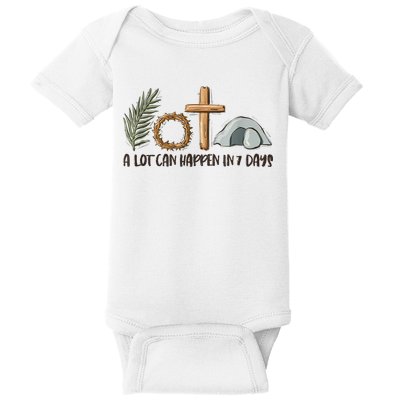 Christian Faith Happy Easter Day A Lot Can Happen In 7 Days Baby Bodysuit