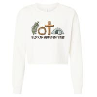 Christian Faith Happy Easter Day A Lot Can Happen In 7 Days Cropped Pullover Crew