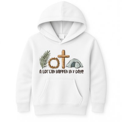 Christian Faith Happy Easter Day A Lot Can Happen In 7 Days Kids Hoodie