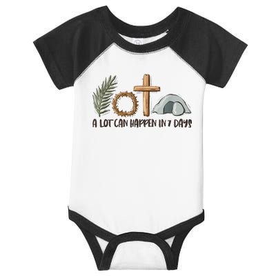 Christian Faith Happy Easter Day A Lot Can Happen In 7 Days Infant Baby Jersey Bodysuit