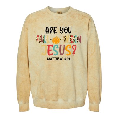 Christian Fall Halloween Are You Fall O Ween Jesus Colorblast Crewneck Sweatshirt