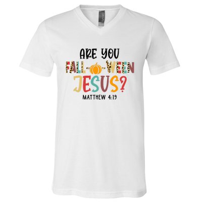 Christian Fall Halloween Are You Fall O Ween Jesus V-Neck T-Shirt