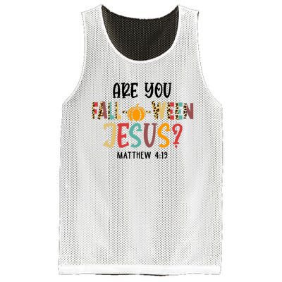 Christian Fall Halloween Are You Fall O Ween Jesus Mesh Reversible Basketball Jersey Tank