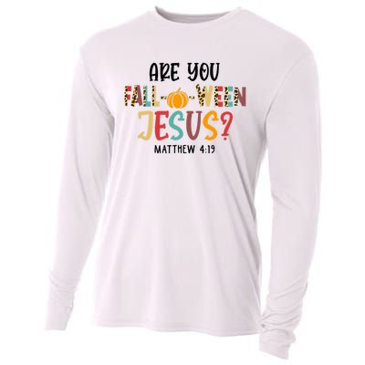 Christian Fall Halloween Are You Fall O Ween Jesus Cooling Performance Long Sleeve Crew