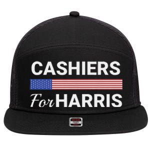 Cashiers For Harris Kamala Harris 2024 7 Panel Mesh Trucker Snapback Hat