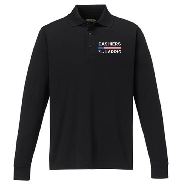 Cashiers For Harris Kamala Harris 2024 Performance Long Sleeve Polo