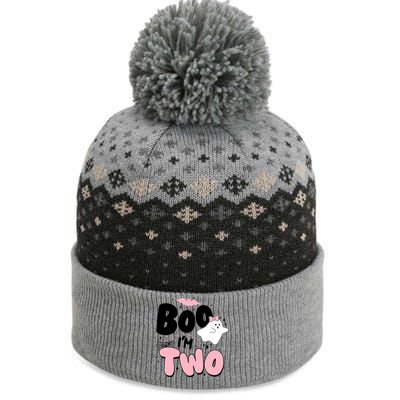 Cute Funny Halloween Boo Im Two Birthday Ghost Girl The Baniff Cuffed Pom Beanie