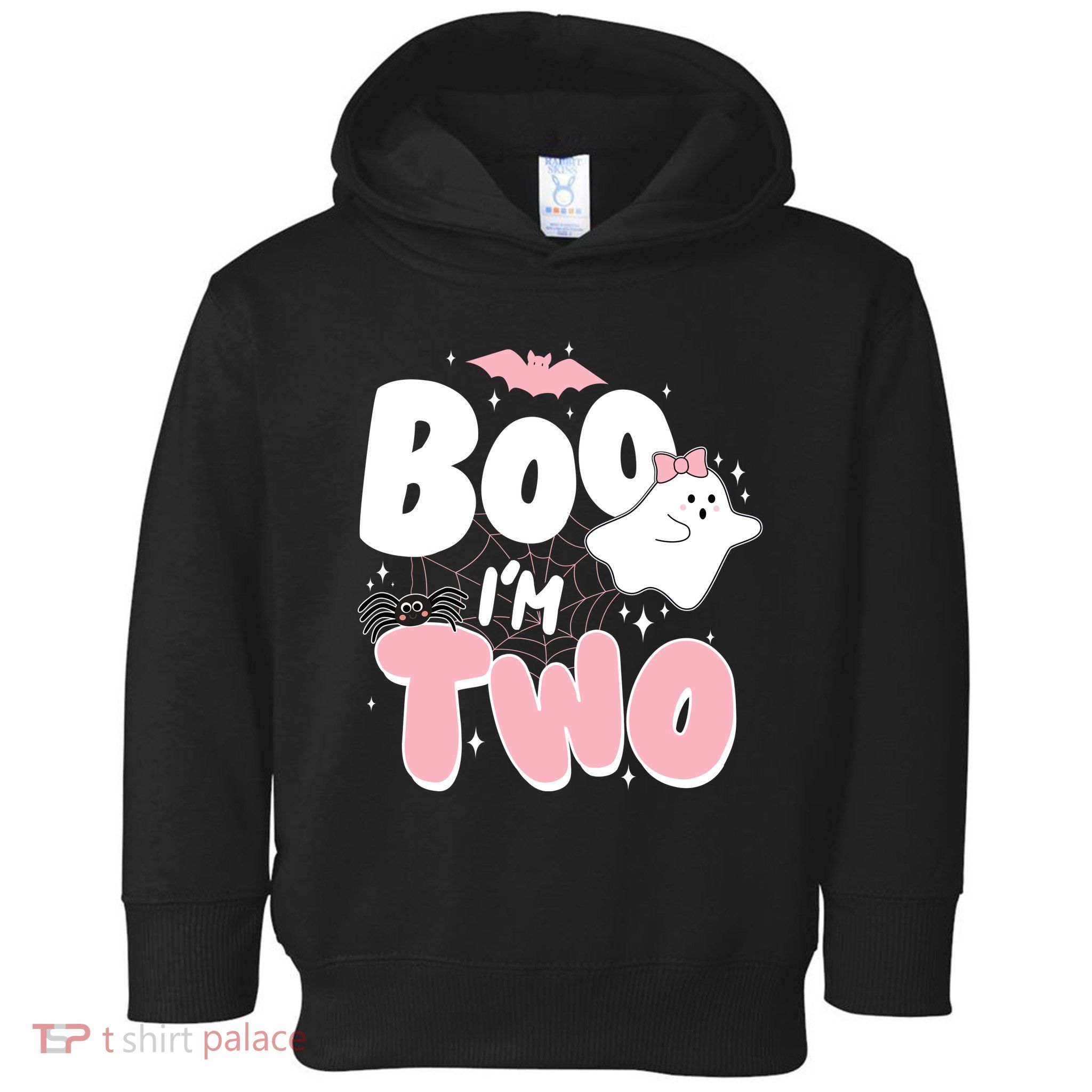Cute Funny Halloween Boo Im Two Birthday Ghost Girl Toddler Hoodie