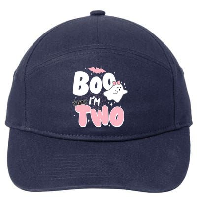 Cute Funny Halloween Boo Im Two Birthday Ghost Girl 7-Panel Snapback Hat