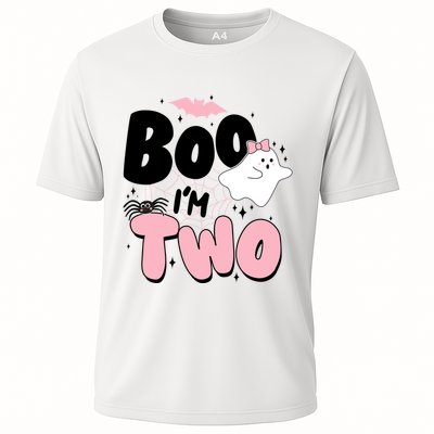 Cute Funny Halloween Boo Im Two Birthday Ghost Girl Performance Shirt