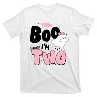 Cute Funny Halloween Boo Im Two Birthday Ghost Girl T-Shirt