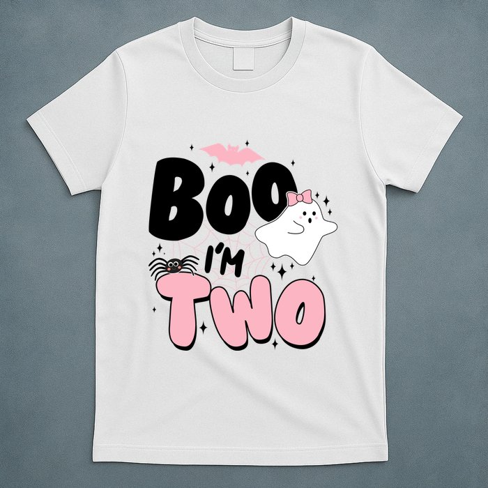 Cute Funny Halloween Boo Im Two Birthday Ghost Girl T-Shirt