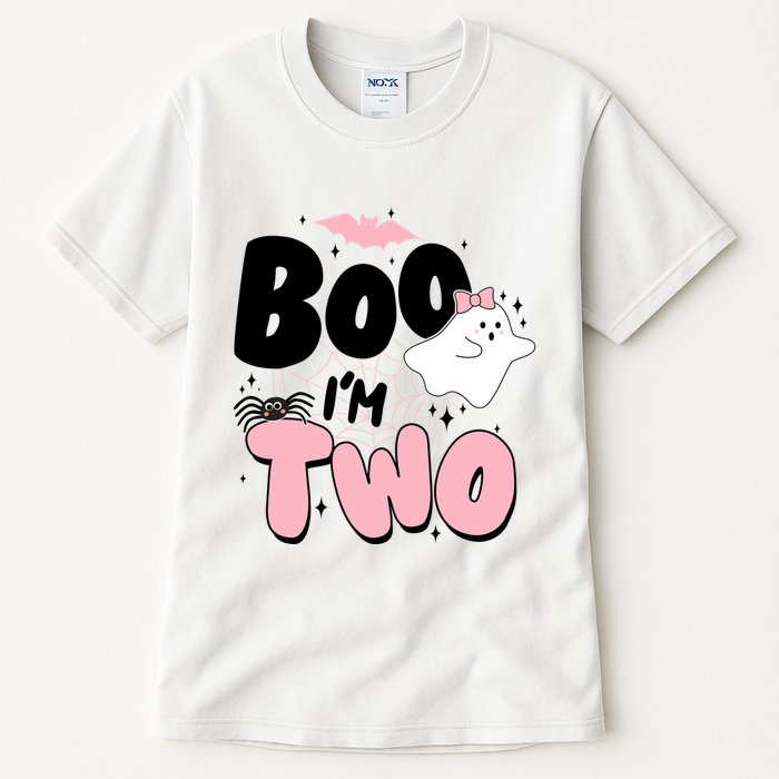 Cute Funny Halloween Boo Im Two Birthday Ghost Girl Tall T-Shirt