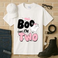 Cute Funny Halloween Boo Im Two Birthday Ghost Girl Tall T-Shirt
