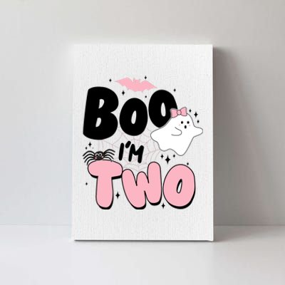 Cute Funny Halloween Boo Im Two Birthday Ghost Girl Canvas