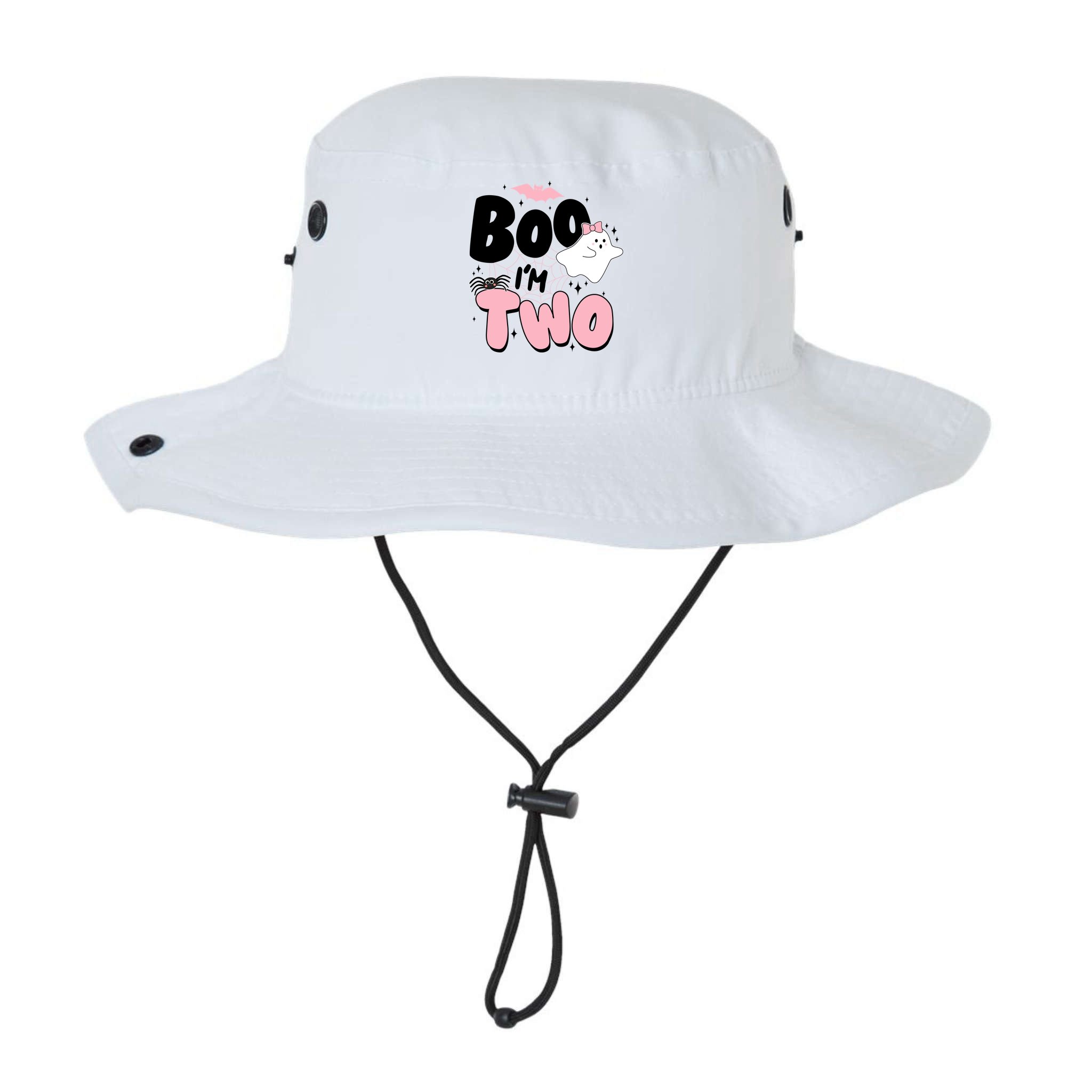 Cute Funny Halloween Boo Im Two Birthday Ghost Girl Bucket Hat