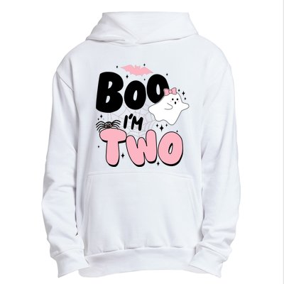 Cute Funny Halloween Boo Im Two Birthday Ghost Girl Urban Pullover Hoodie