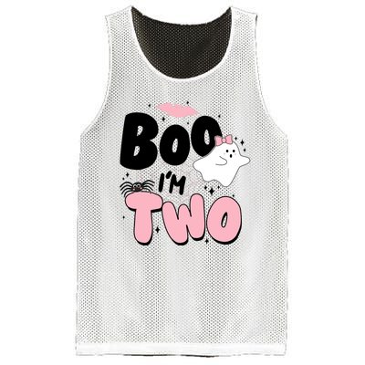 Cute Funny Halloween Boo Im Two Birthday Ghost Girl Mesh Reversible Basketball Jersey Tank