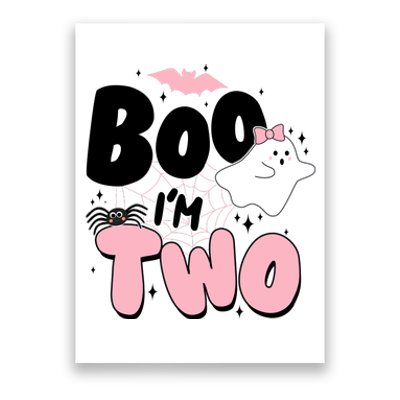 Cute Funny Halloween Boo Im Two Birthday Ghost Girl Poster