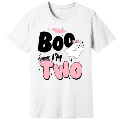 Cute Funny Halloween Boo Im Two Birthday Ghost Girl Premium T-Shirt