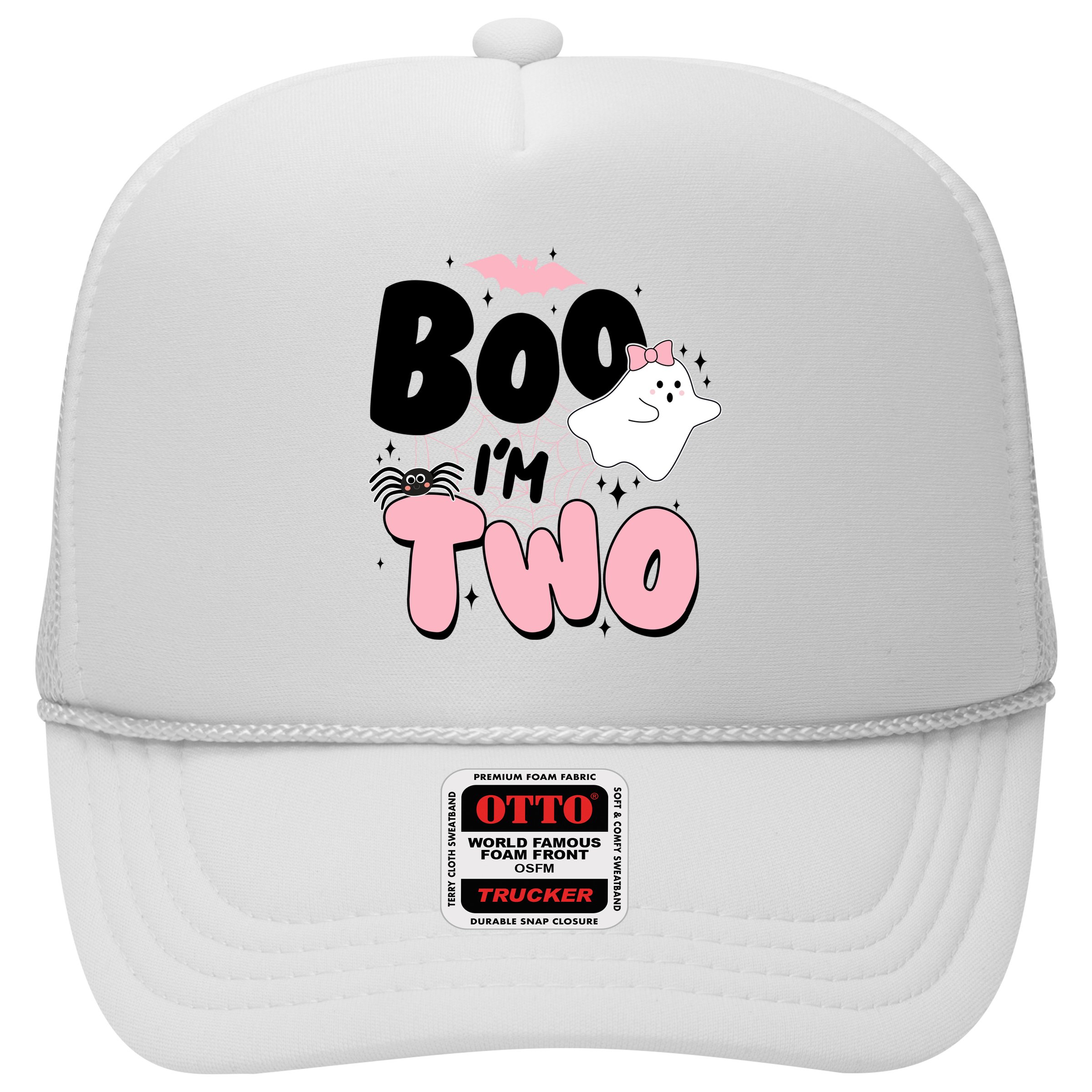 Cute Funny Halloween Boo Im Two Birthday Ghost Girl Hat