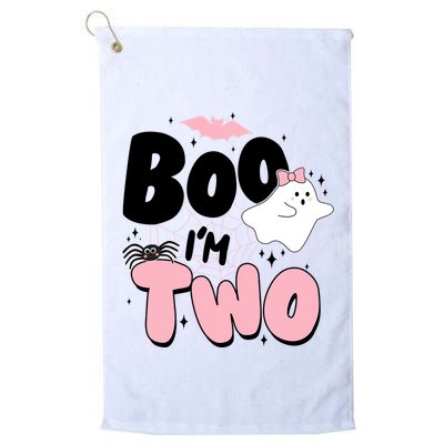 Cute Funny Halloween Boo Im Two Birthday Ghost Girl Golf Towel