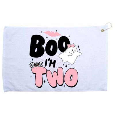 Cute Funny Halloween Boo Im Two Birthday Ghost Girl Grommeted Golf Towel