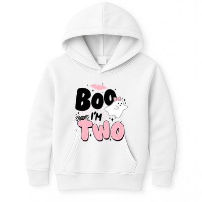 Cute Funny Halloween Boo Im Two Birthday Ghost Girl Kids Hoodie