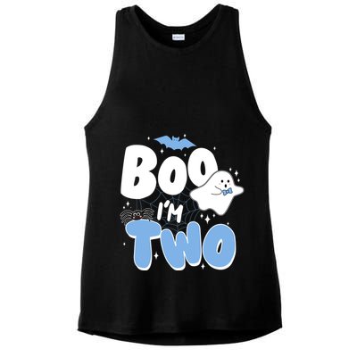 Cute Funny Halloween Boo Im Two Birthday Ghost Boy Ladies PosiCharge Tri-Blend Wicking Tank