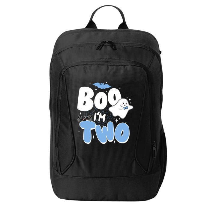 Cute Funny Halloween Boo Im Two Birthday Ghost Boy City Backpack