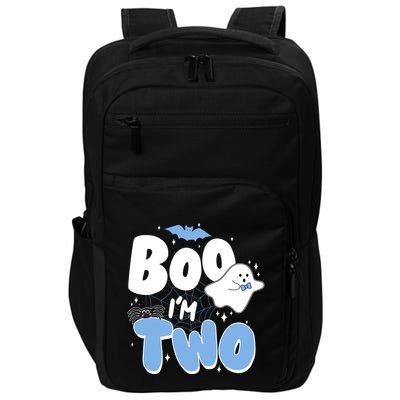 Cute Funny Halloween Boo Im Two Birthday Ghost Boy Impact Tech Backpack