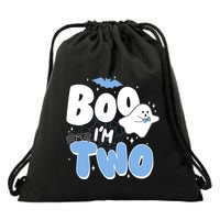 Cute Funny Halloween Boo Im Two Birthday Ghost Boy Drawstring Bag