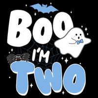 Cute Funny Halloween Boo Im Two Birthday Ghost Boy Drawstring Bag