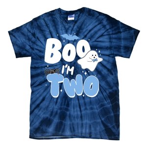 Cute Funny Halloween Boo Im Two Birthday Ghost Boy Tie-Dye T-Shirt