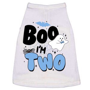 Cute Funny Halloween Boo Im Two Birthday Ghost Boy Doggie Tank